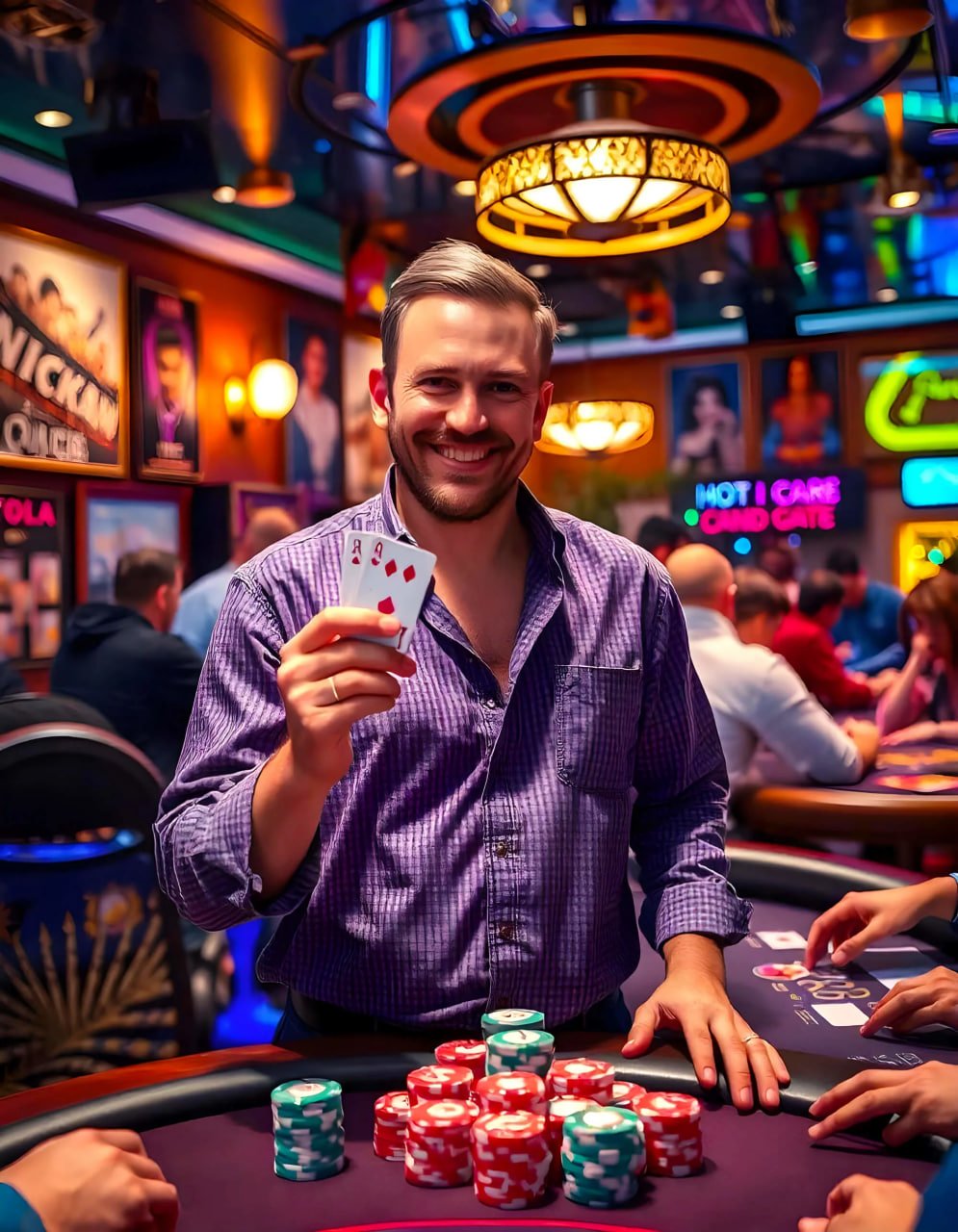 Poker table interface on malio 805 platform